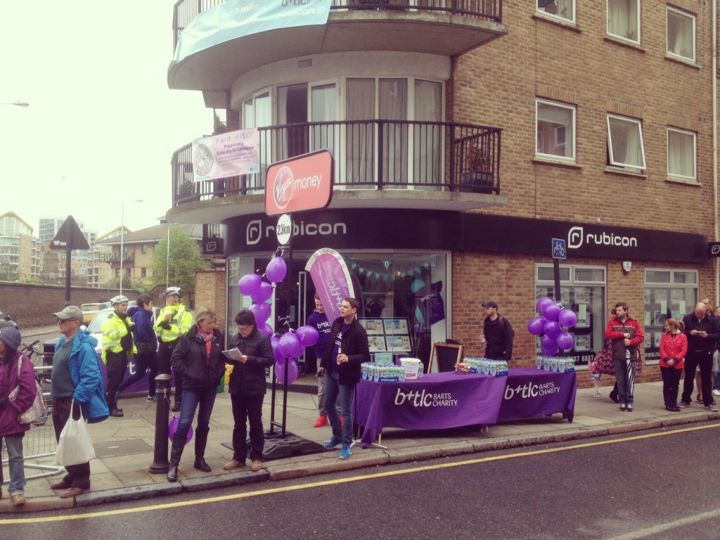 Outside the office, we made sure to get a big supply of water for all the runners coming past 