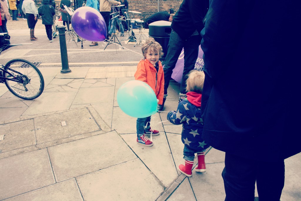 Enjoying the balloons..
